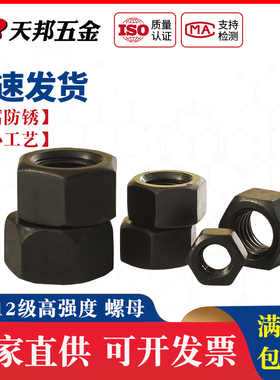 8.8级12.9级高强度六角螺母螺丝帽M2M2.5M3M4M5M6M8M10M12M16-M36