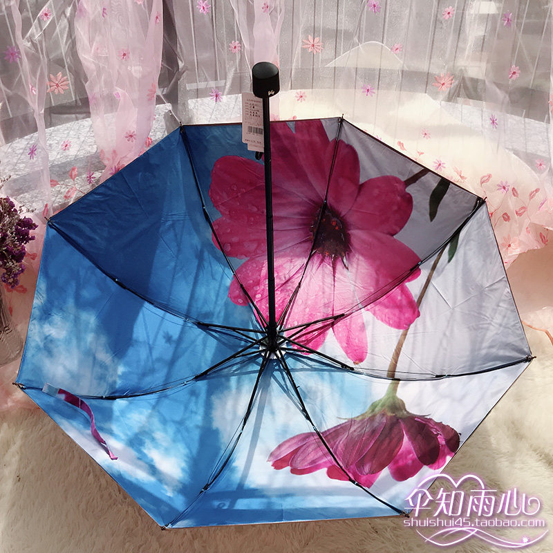 新款双层黑胶加厚加固超大双人z折叠伞太阳伞遮阳伞晴雨两用伞抗