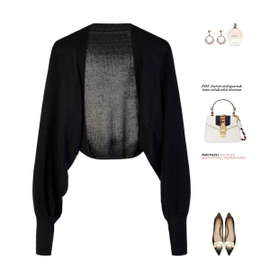 长袖 女夏披肩配吊带裙外搭小坎肩罩衫 秋冬 防晒冰丝开衫 针织开衫