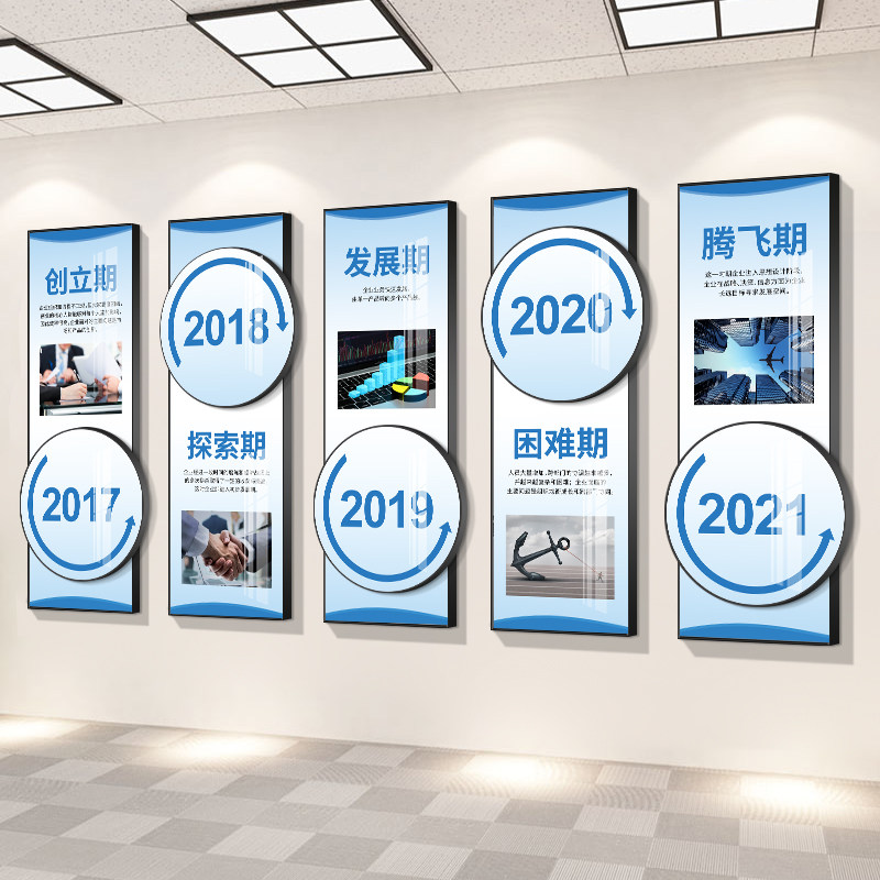 中式企业公司文化墙壁画会议室励志办F公室客厅装饰挂画标语可定