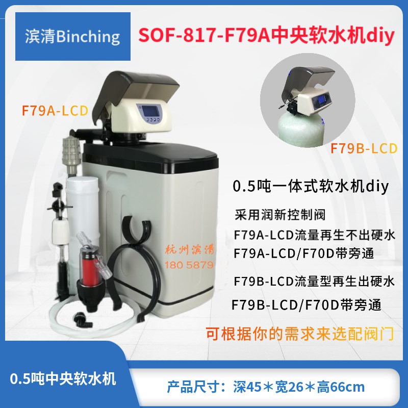 滨清diy  0.5吨家用软水机 BCH2-817-F79A润新流量逆流型 软水器