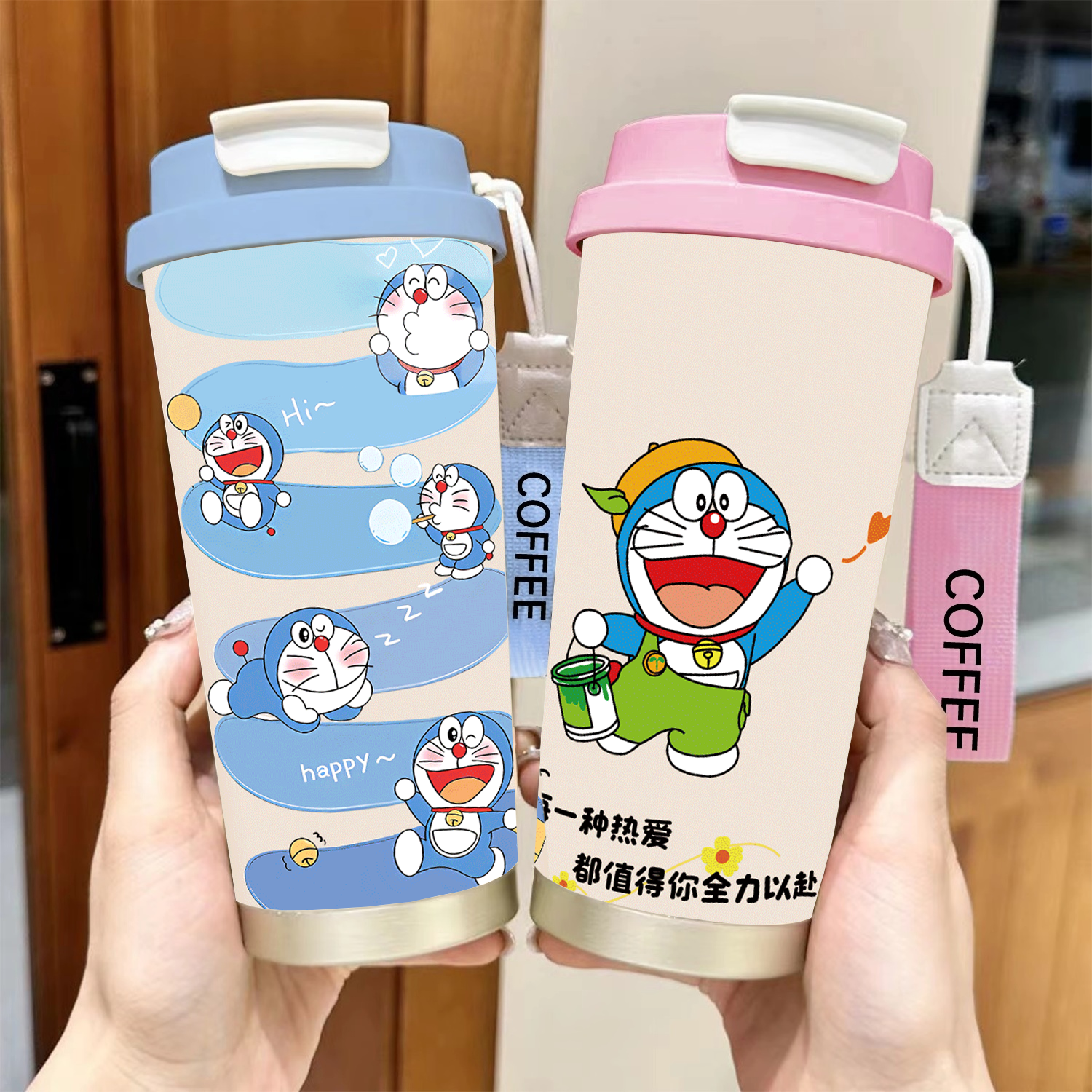 哆啦A梦保温杯女生高颜值2025新款大容量咖啡杯316不锈钢卡通可爱