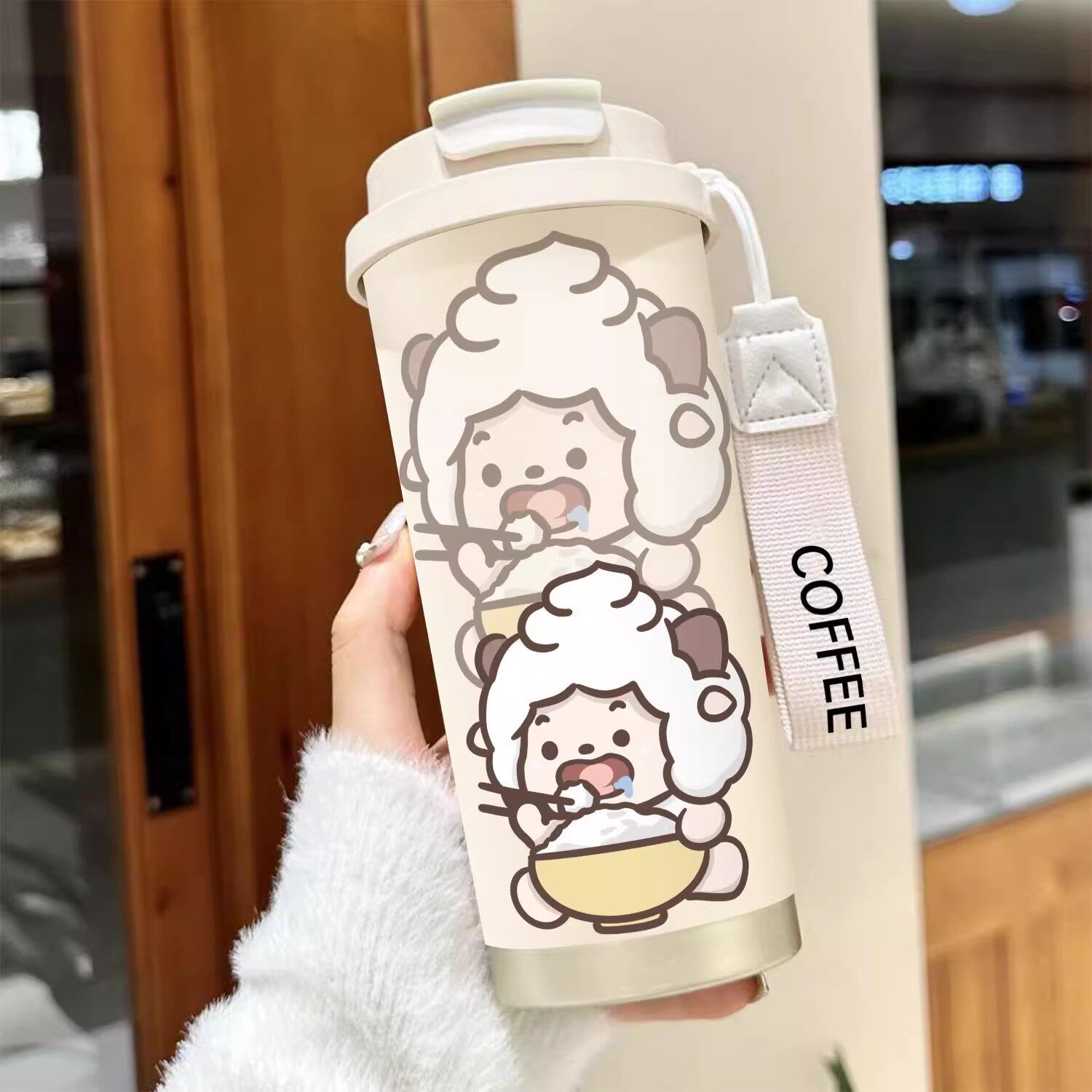 保温杯男女2025新款高颜值超大容量咖啡杯小巧外出便携316不锈钢