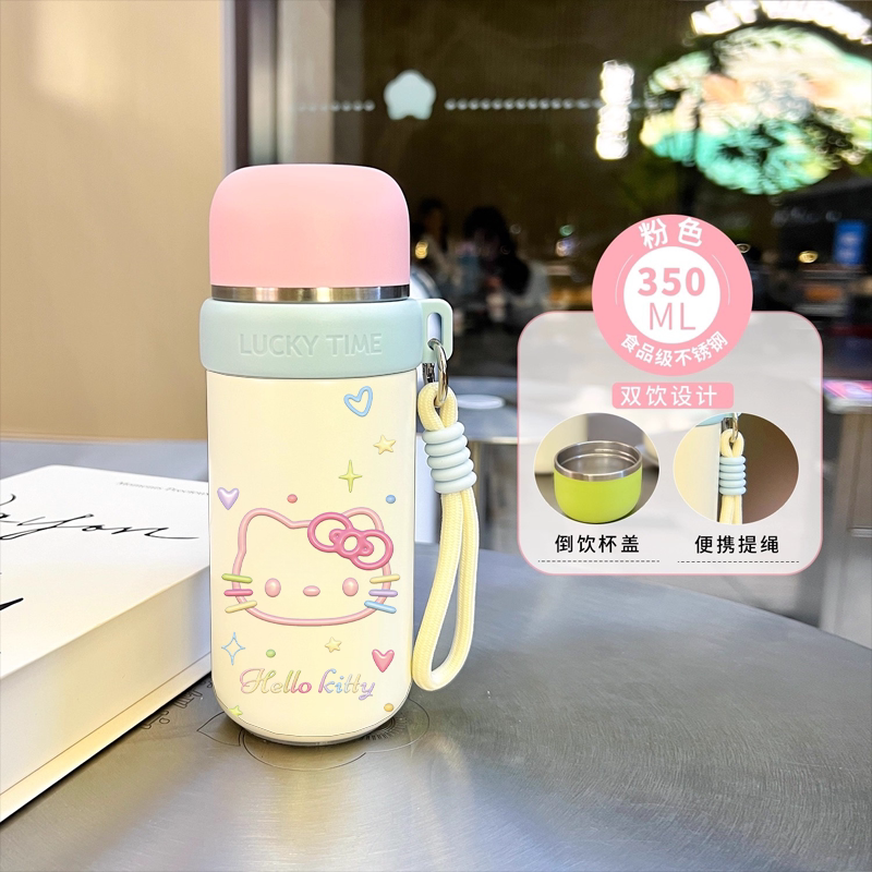 可爱凯蒂猫水杯小巧便携女生高颜值保温杯316不锈钢小容量简约杯