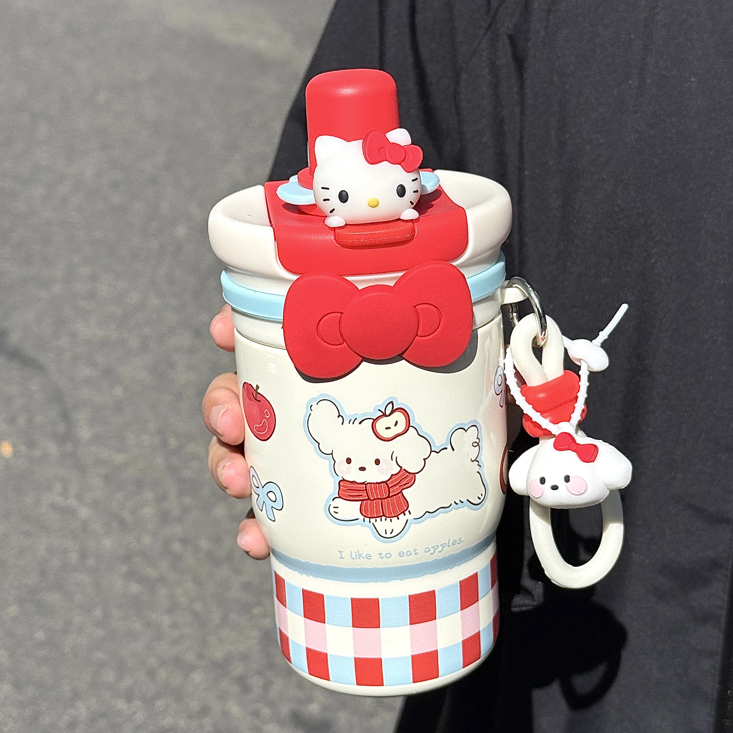 hellokitty保温杯女生高颜值2025新款上学专用不锈钢吸管水杯可爱