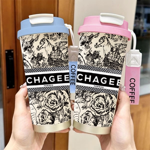 霸王茶姬周边保温杯女生高颜值大容量办公室2025新款ins风水杯子