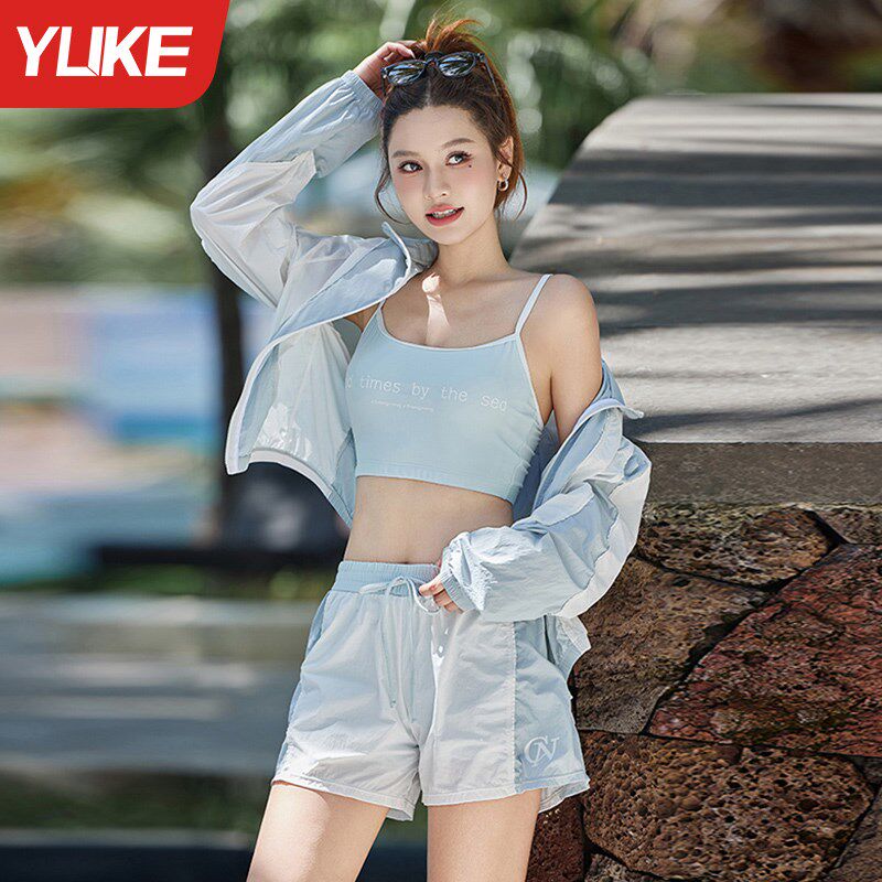 泳衣女款分体泡温泉2n025新款高级感微胖女孩遮肉游泳馆三件套泳