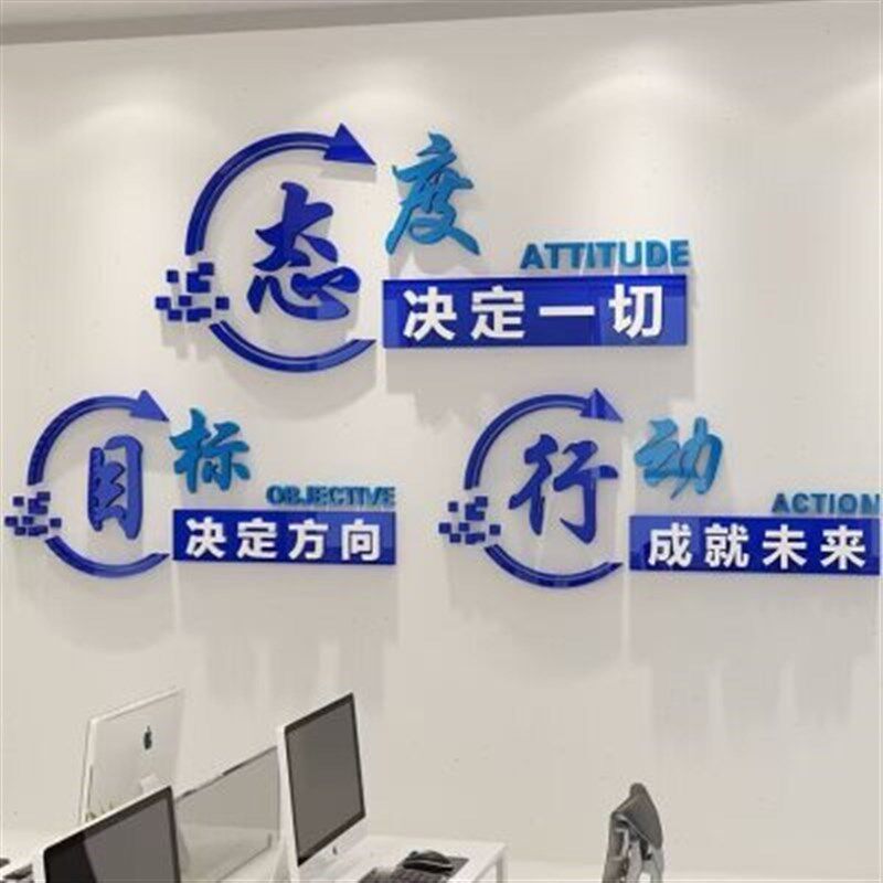 办公室励志语墙贴公司企业文化z墙会议室背景墙激励员工亚克力贴