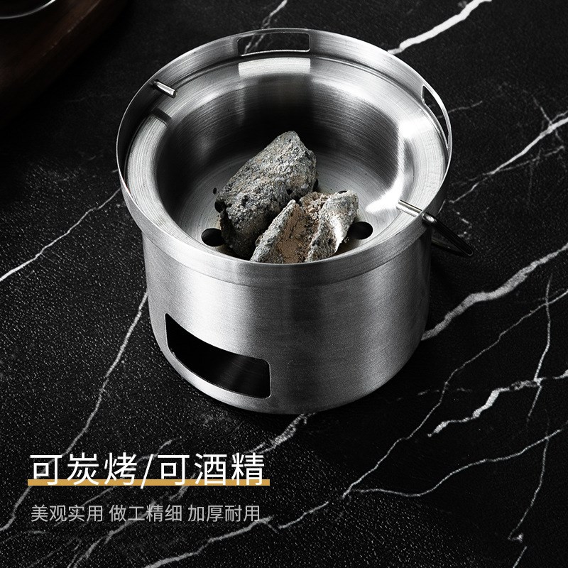 304不锈钢小型烧烤炉子户外围炉煮茶野营野餐便携韩式木炭烤肉炉