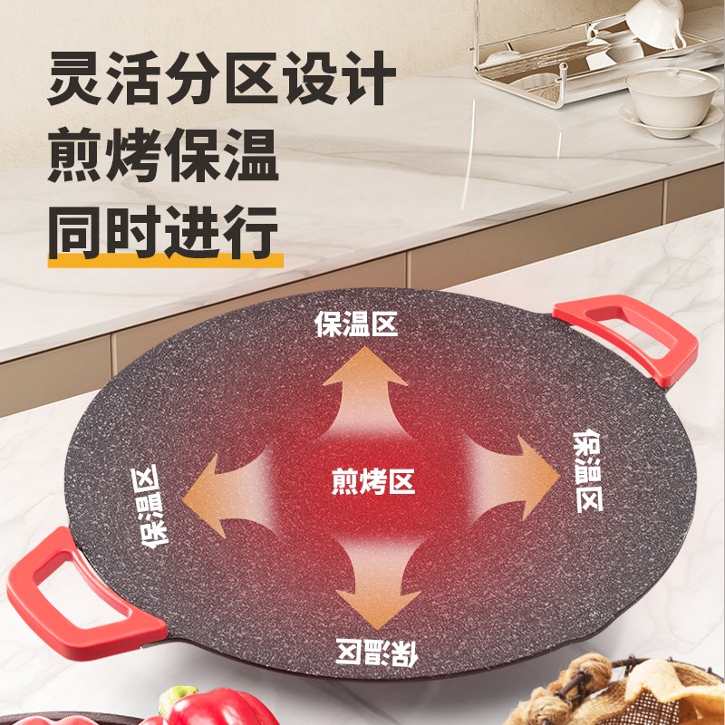 烤肉盘家用电烤盘室内烧烤炉烤机煎锅烤盘电无烟不粘多功能一体锅