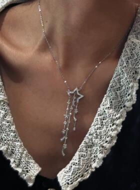 彗星流苏项链轻奢高级设计感小众锁骨链2024年新款女气质颈链饰品