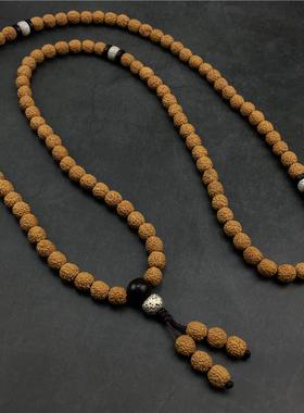 108颗小金刚菩提子文玩项链手串男女龙鳞纹原籽配饰莲花挂件情侣