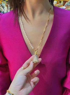 泰国佛牌链子珍珠贝项链快拆扣挂佛牌方便洋气时尚女士款