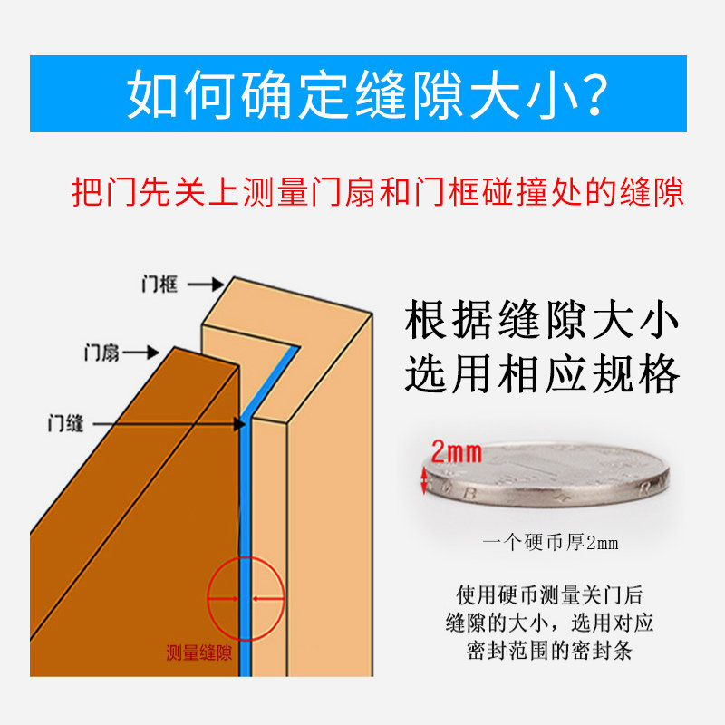 E型衣柜移门自粘型防撞防尘条卧室房H门缝防风贴隔音条窗户密封条