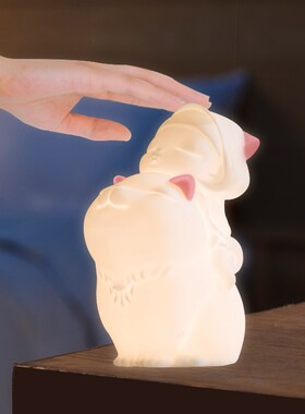 贾晓鸥可米生活白p夜童话猫将军好梦灯小夜灯发光摆件