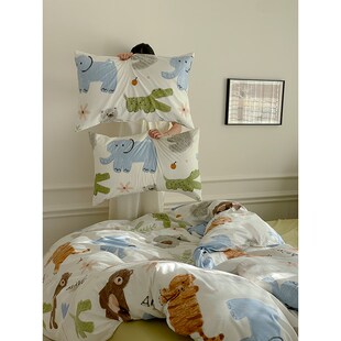 卡通可爱被套单件160x210单双人z150x210儿童全棉被罩150x215