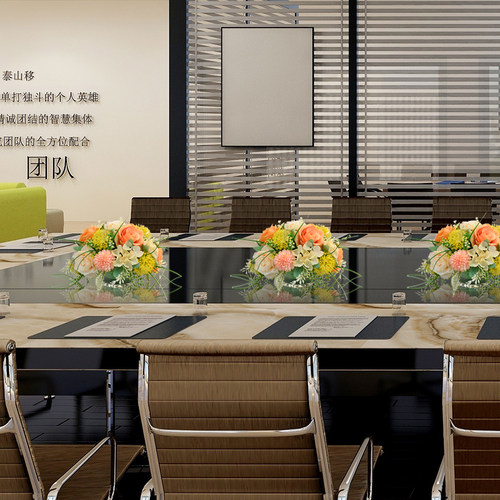 新款玻璃b杯桌花酒店绢花餐厅假花婚礼宴会桌面吧台会议室客厅摆