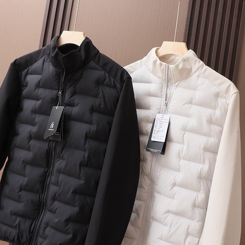 鸟系城市商务棉服!户外运动秋冬新款男士拼接压胶轻便保暖棉衣