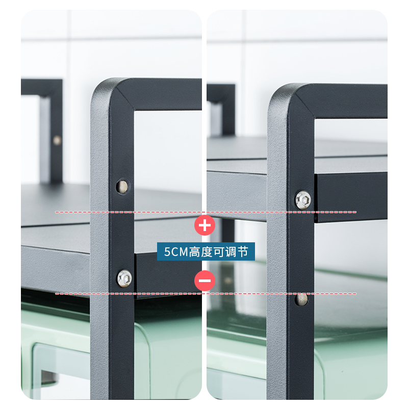 可伸缩桌面微波炉置物架厨房家用台面多功能放锅收纳架烤箱支架子