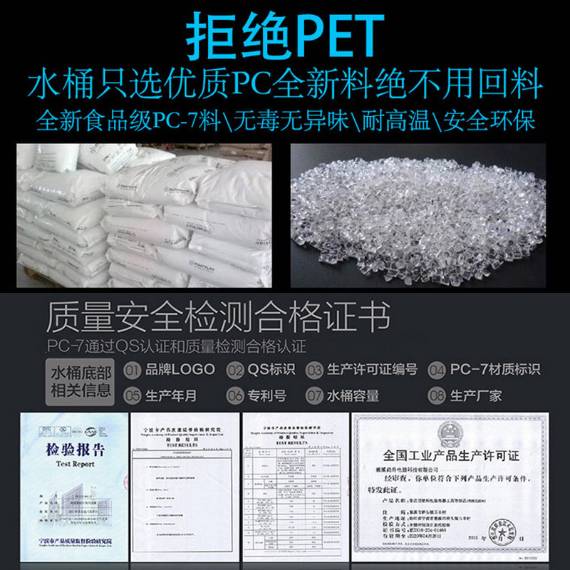 PC矿泉水桶家用储水纯净水桶喝茶具户外车载大容量加厚塑料水箱瓶