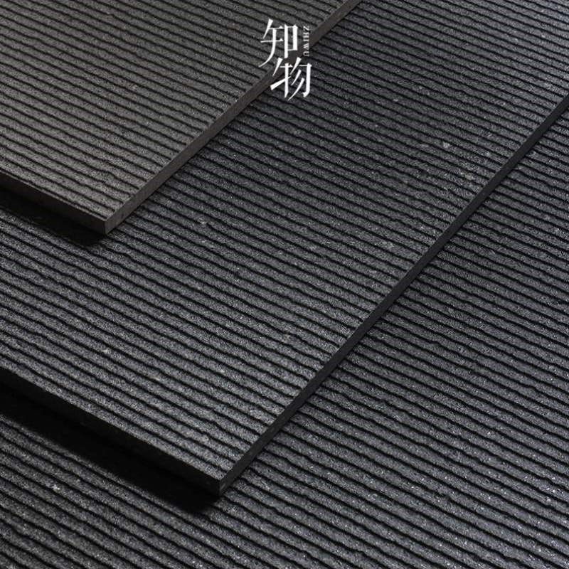 卫生间砖墙砖黑色酒店风禁欲立体简约背景瓷砖质感拉槽工装通体砖