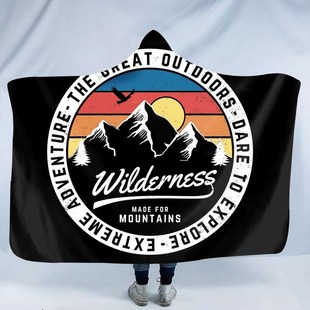 男生宿舍连帽双层保暖盖毯披肩居家沙发懒人毯寝室办公午睡斗篷