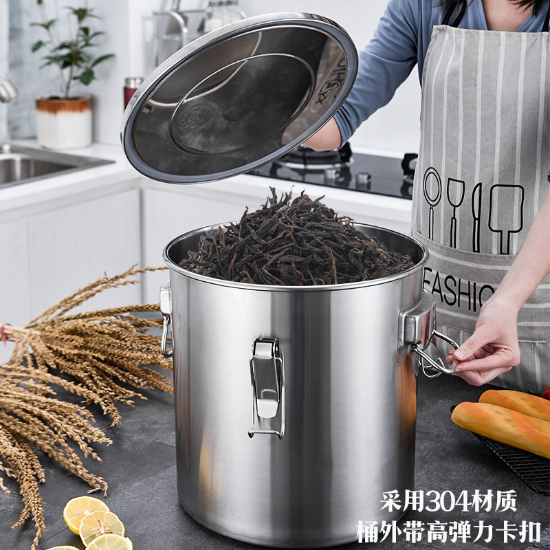 304不锈钢茶叶罐大容量密封茶叶桶陈I皮储存茶罐小号大号放茶叶的