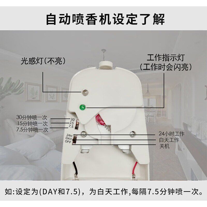 春风空气清新剂i1套自动喷香机净化空气酒店厕所除臭器卧室除味器