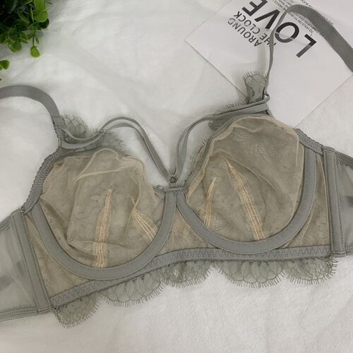 水晶杯文胸记忆软钛圈无海绵大胸显小聚拢调O整型收副乳两排扣内