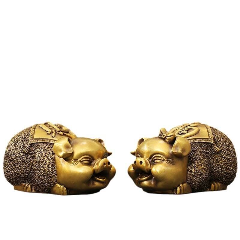 采购产品全铜猪饰品,金m猪,铜猪,幸运猪,一对手工艺品,客厅饰品,