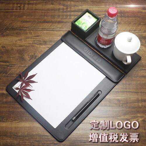 A4会议夹皮革磁性商务用品台垫办公桌垫K酒店会议写字垫板文件定