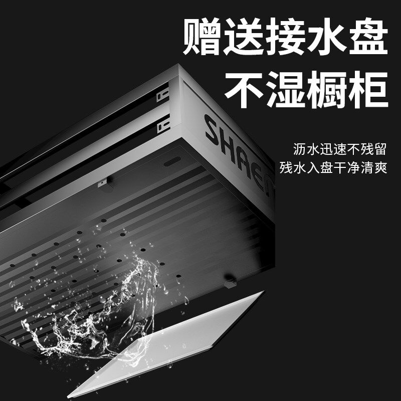 拉篮厨房橱柜双层3o04不锈钢加厚抽屉式碗盘碟架收纳置物碗蓝篮