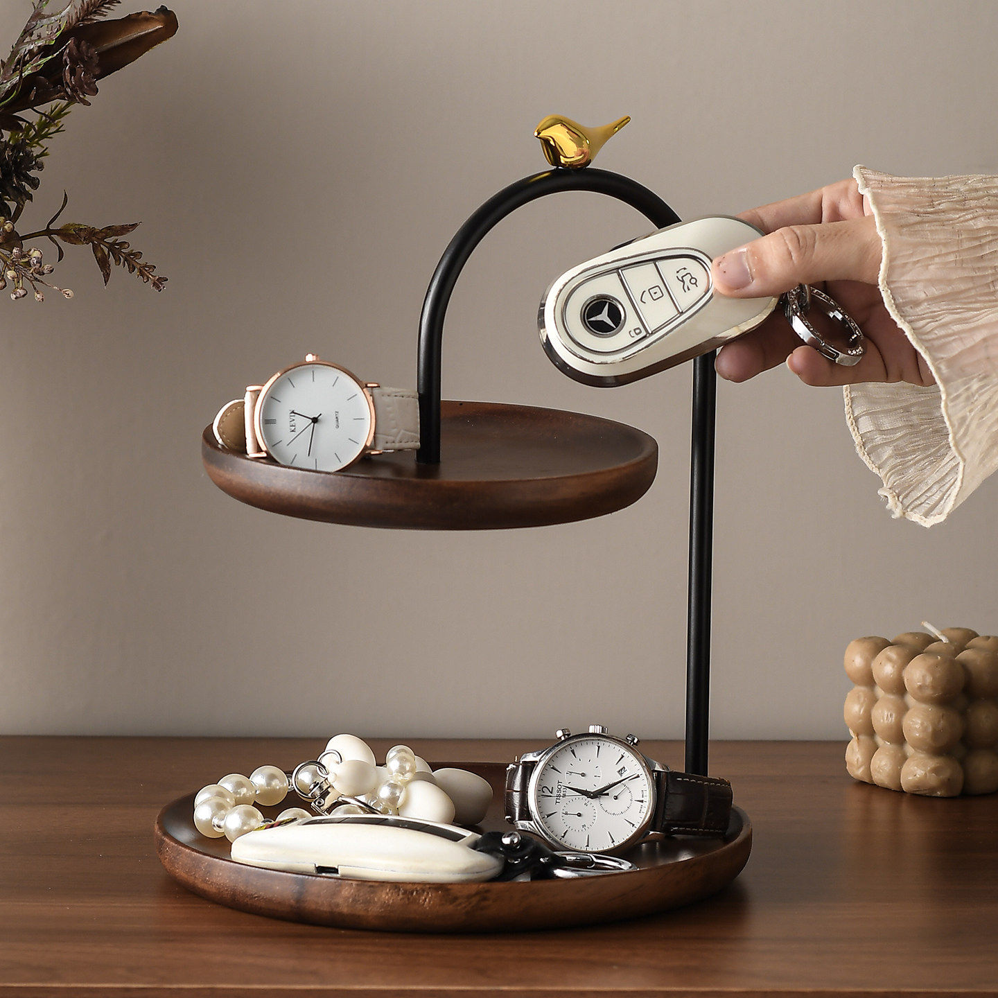 中古风胡桃木入户门置物架钥匙收纳玄关摆件家居客厅鞋柜装饰品,家居饰品,桌面摆件,淘宝优惠券,粉丝福利购,淘宝优惠卷