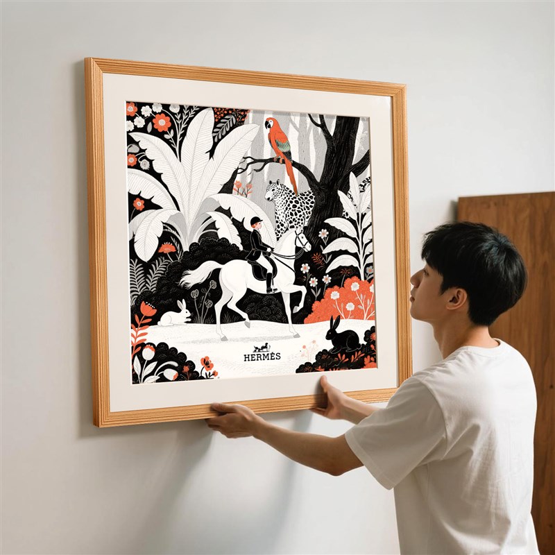 实木相框磁吸丝巾裱框大尺寸画框空框9E0x90装裱挂墙100装饰画定