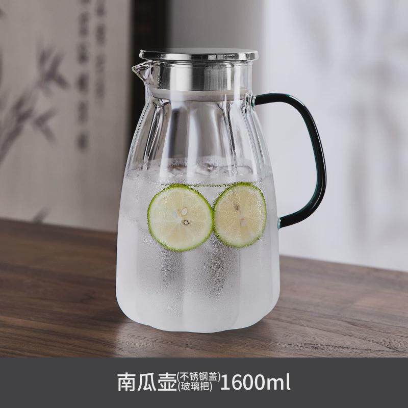 大容量颜值冷水壶玻璃耐高温高凉白开水壶凉水杯透明冷泡壶凉新款