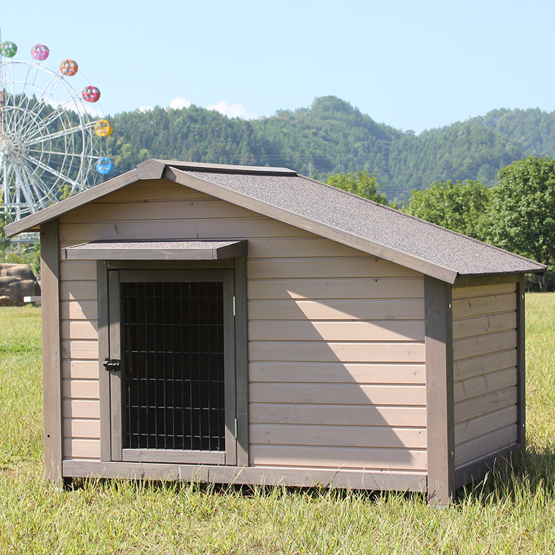 室外防雨实木狗窝户外狗屋木制狗别墅四季通N用户外大中小型狗笼