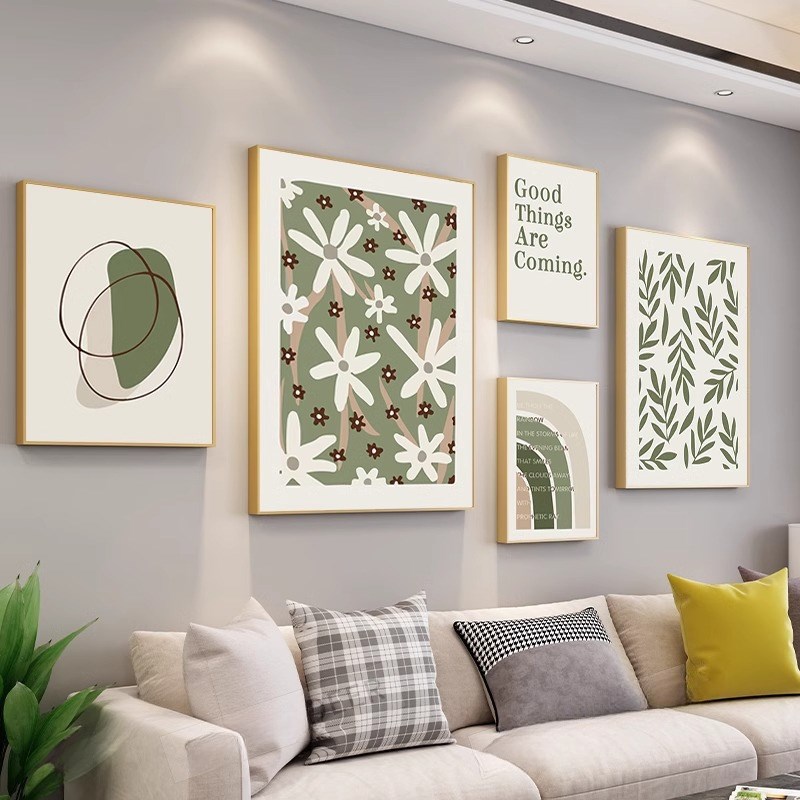 客厅背景墙装饰画极简抽象艺术沙发墙面壁画现代简约线条人物挂画图片