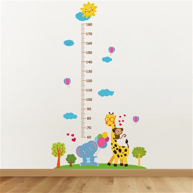 墙纸自粘儿童房间装饰身高墙贴卡通宝宝测量尺身高贴纸可移除贴画