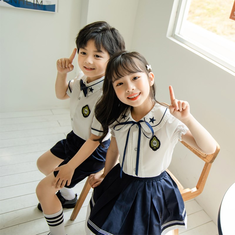 幼儿园园服夏装英伦学院风儿童A校服套装小学生班服夏季毕业照服