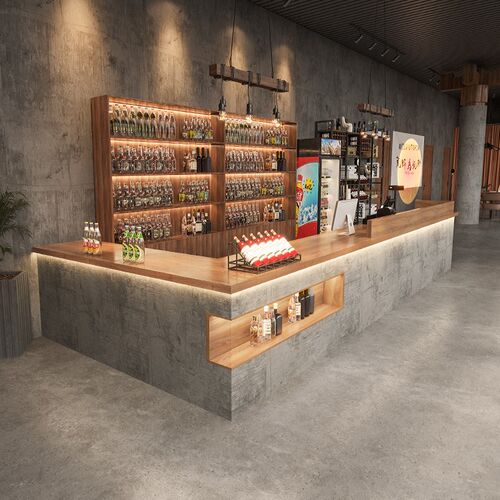 工业风健身房饭店吧台桌收银台烧烤店餐J饮前台接待柜酒店民宿转