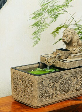大号喷泉流d水摆件客厅招财开业送礼生财循环水景观公司前台装饰