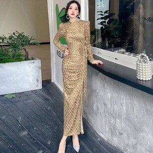 洋气显瘦修身 2023新款 包臀裙 连衣裙爆款 改良旗袍超显身材女士时尚