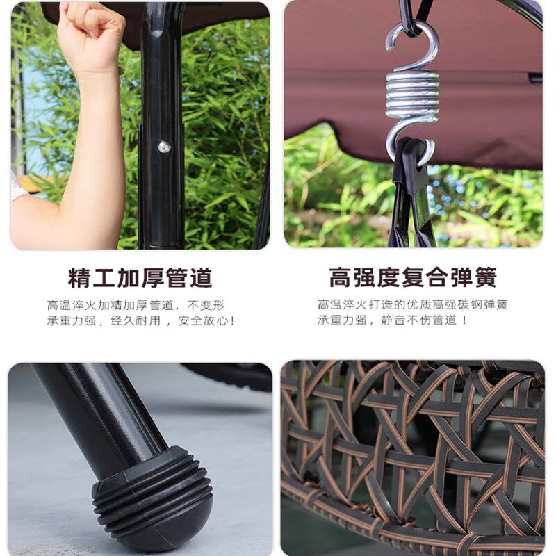 户外秋千双人庭院摇椅铁艺室y外成人室内吊椅阳台秋千椅花园摇床