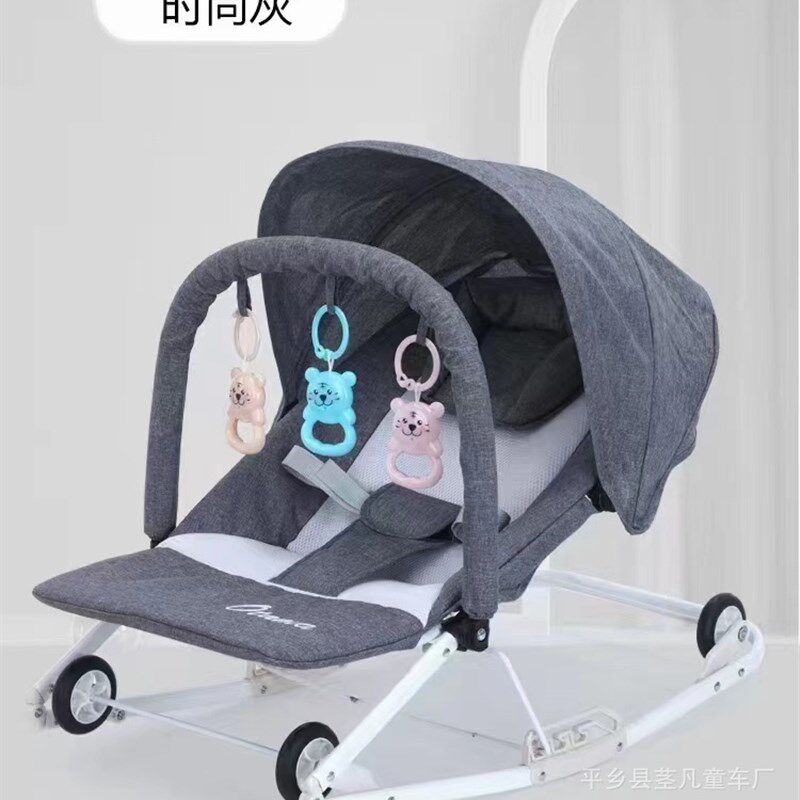 哄娃神器婴幼儿h摇摇椅0-3新生儿安抚椅宝宝摇篮床可折叠可推躺椅