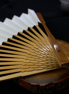 景扇堂9.5寸16方o老玉竹琴方翻轮折扇中国风苏工手工文玩扇扇子骨