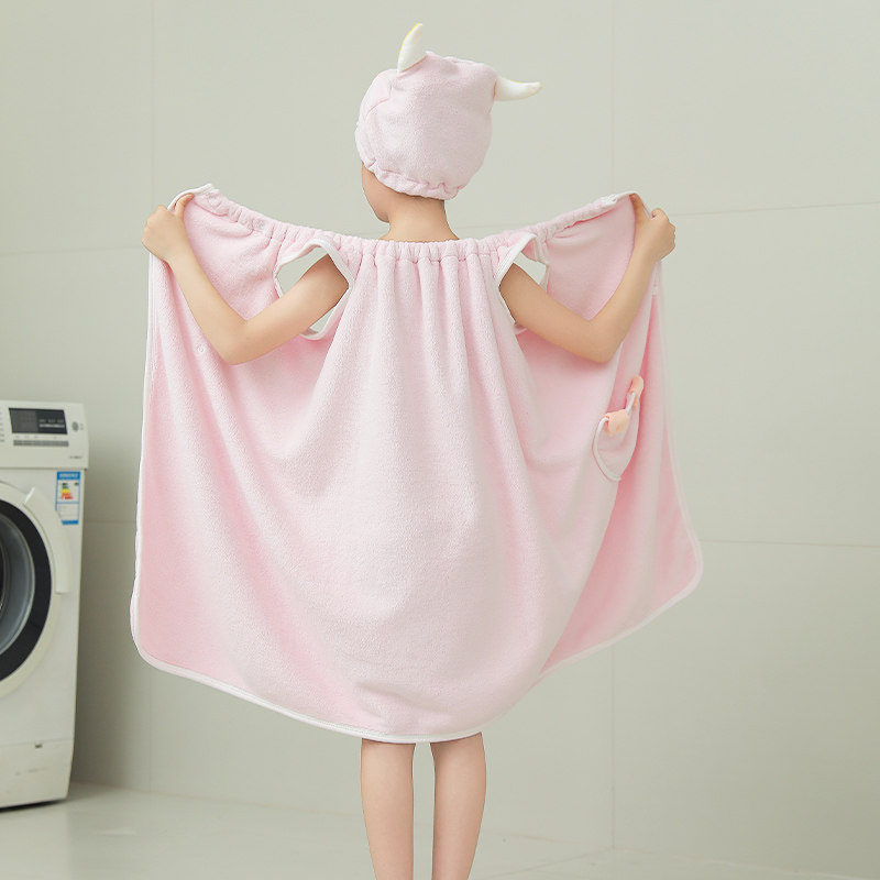 儿童浴巾可穿式家用女孩大童专用洗澡比全棉吸水毛巾浴袍抹胸浴裙