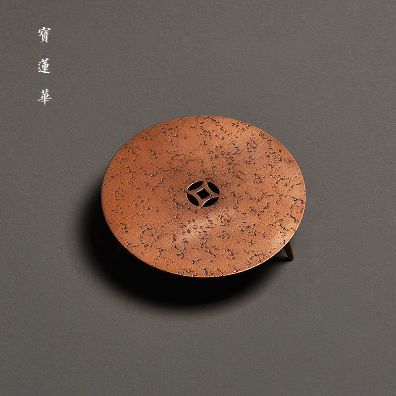 三足紫铜壶托壶架 壶o承养壶垫 铜制壶托茶托杯垫隔热垫茶垫铜茶