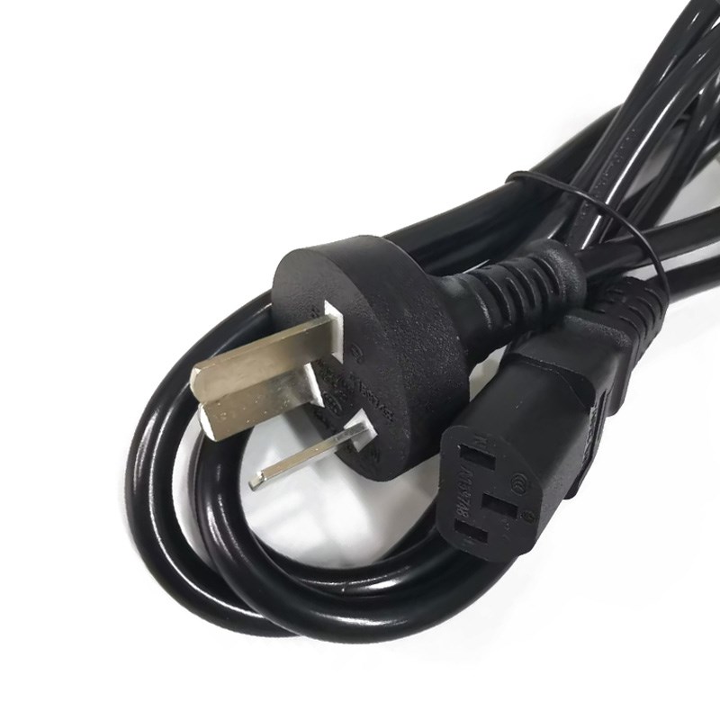 景赛三孔品字机箱电源线直头弯头插头通用电饭锅煲打印机电水壶显