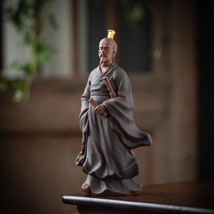 中式历史人物紫砂摆件诗魂屈原家居客厅博古架装饰品端午节小礼品