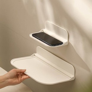 可折叠宿舍床头置物架浴室厕所床边免打孔墙上手机眼镜机上盒收纳